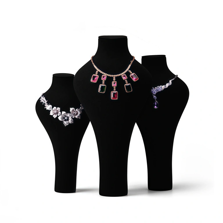 Custom PU Leather Mannequin Jewelry Display Stand - Image 2