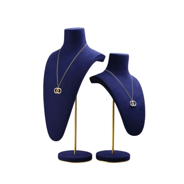 Metal & Microfiber Jewelry Display Mannequin Stand