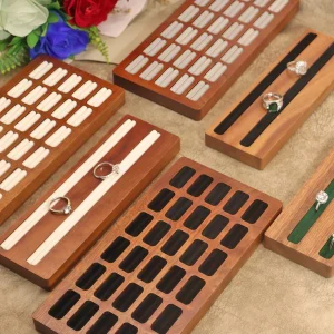 Custom Solid Wood Velvet Jewelry Display Tray - Image 3