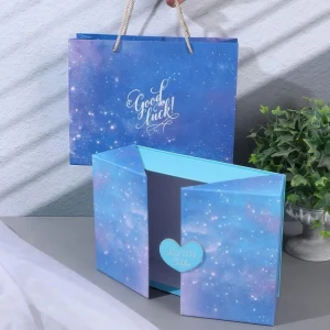Creative Love Double Door Gift Box Blue Sky Packaging Box - Image 3