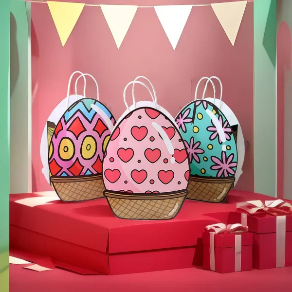 Creative Easter Egg Shape Paper Hand Bag