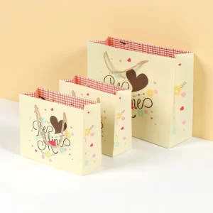 Custom Yellow Love High-end Gift Handbag Paper Bag - Image 2