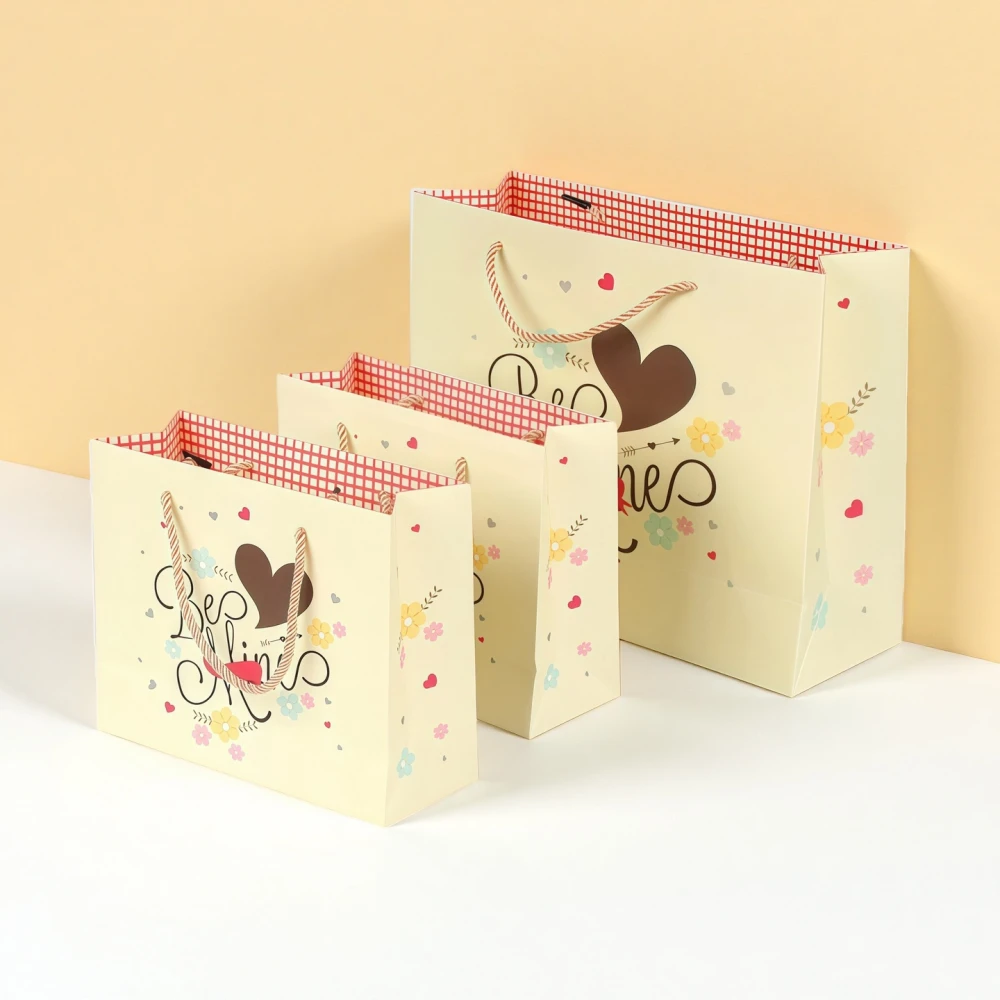 Custom Yellow Love High-end Gift Handbag Paper Bag - Image 2