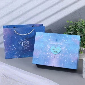 Creative Love Double Door Gift Box Blue Sky Packaging Box - Image 2