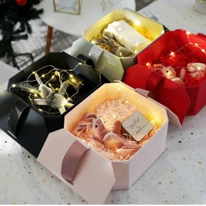 Creative Octagonal Box Bow Double Door Flip-Top Gift Box - Image 2