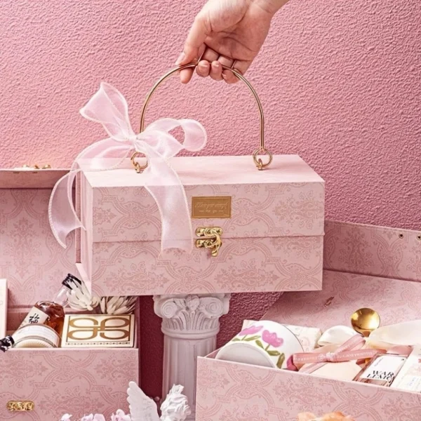 Purple & Pink Flip-Top Magnetic Box High-end Practical Gift Box