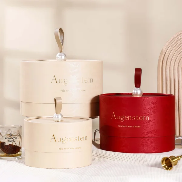Custom Luxury Multi-Color Round Lid Gift Box with Handle