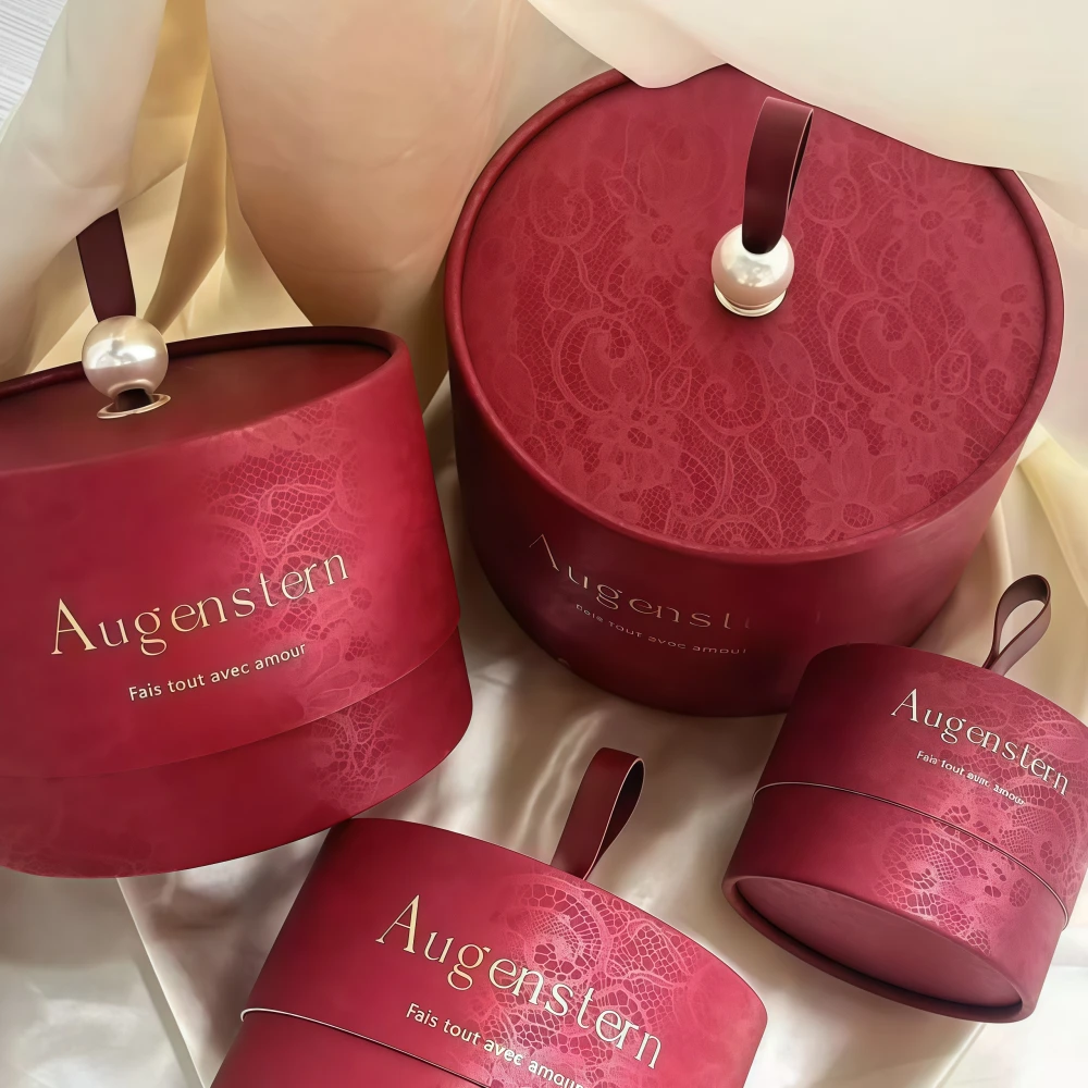 Custom Luxury Multi-Color Round Lid Gift Box with Handle - Image 4