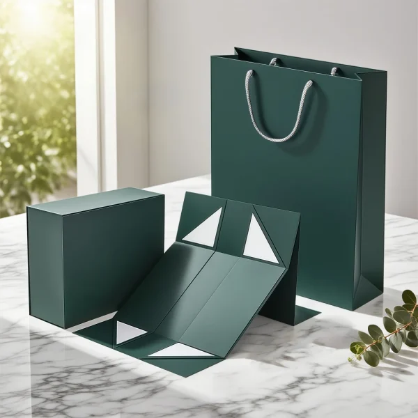 Custom Foldable Gift Box with Matching Gift Bag