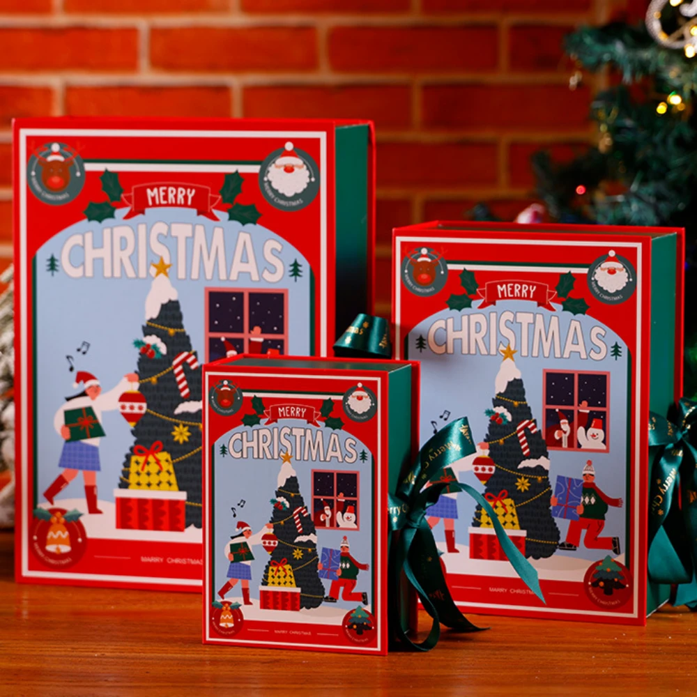 Custom Luxury Christmas Flip-Top Gift Box Set with Bow-tie - Image 4