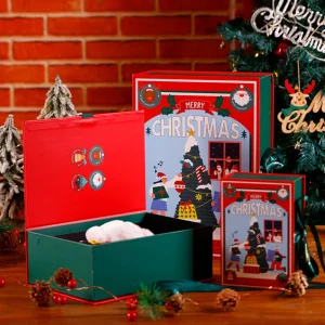 Custom Luxury Christmas Flip-Top Gift Box Set with Bow-tie - Image 2