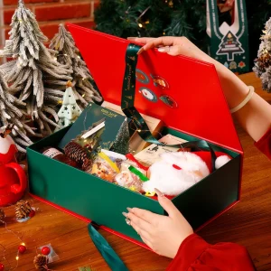 Custom Luxury Christmas Flip-Top Gift Box Set with Bow-tie - Image 3