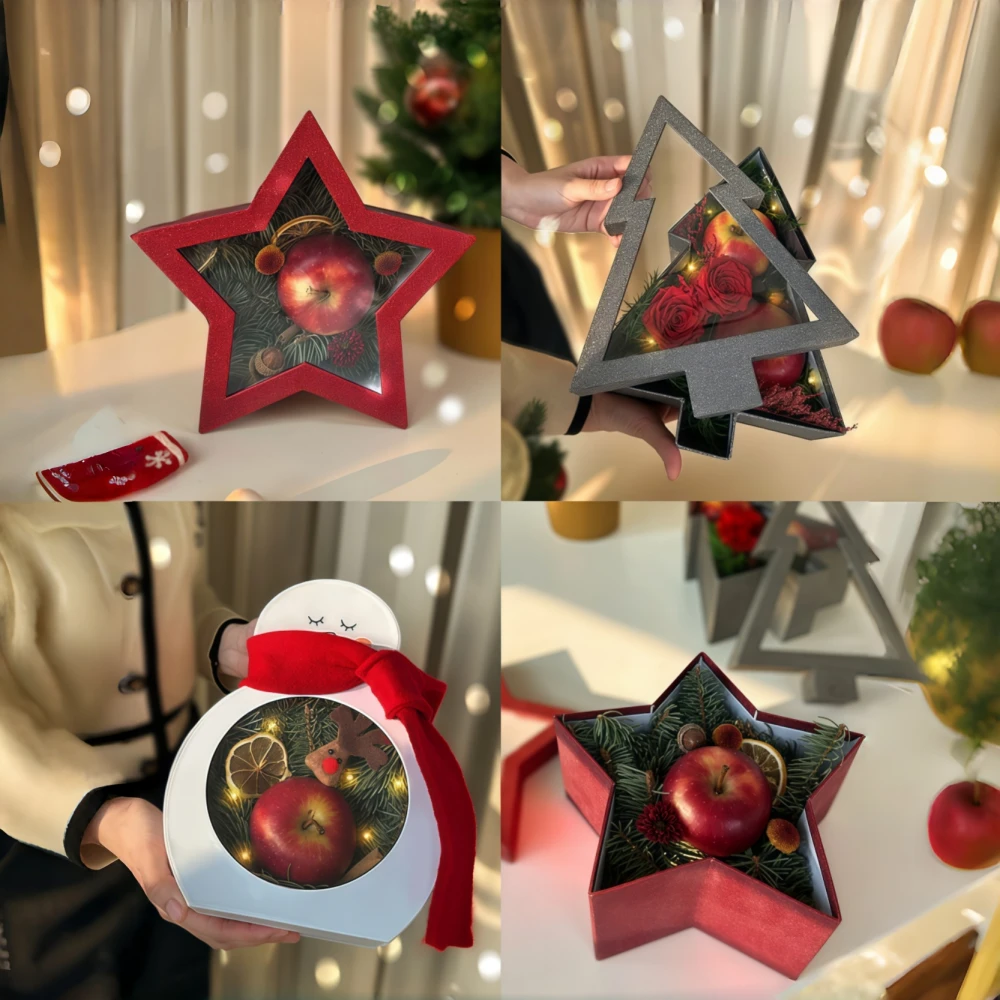 Custom Merry Christmas Unique Shape Lid Gift Box Set - Image 2