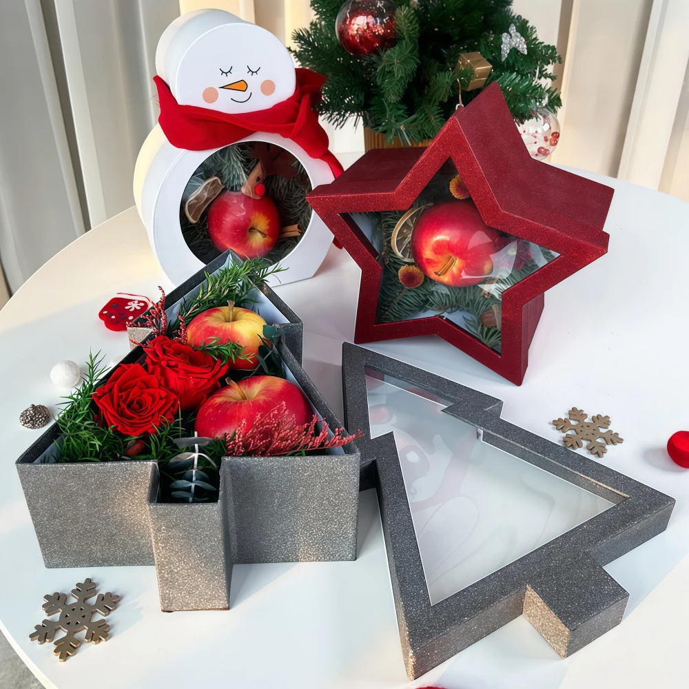 Custom Merry Christmas Unique Shape Lid Gift Box Set - Image 4