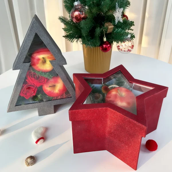 Custom Merry Christmas Unique Shape Lid Gift Box Set