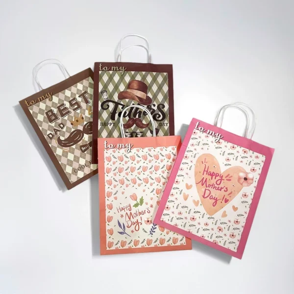 New Matte Textured Holiday Gift Paper Bag