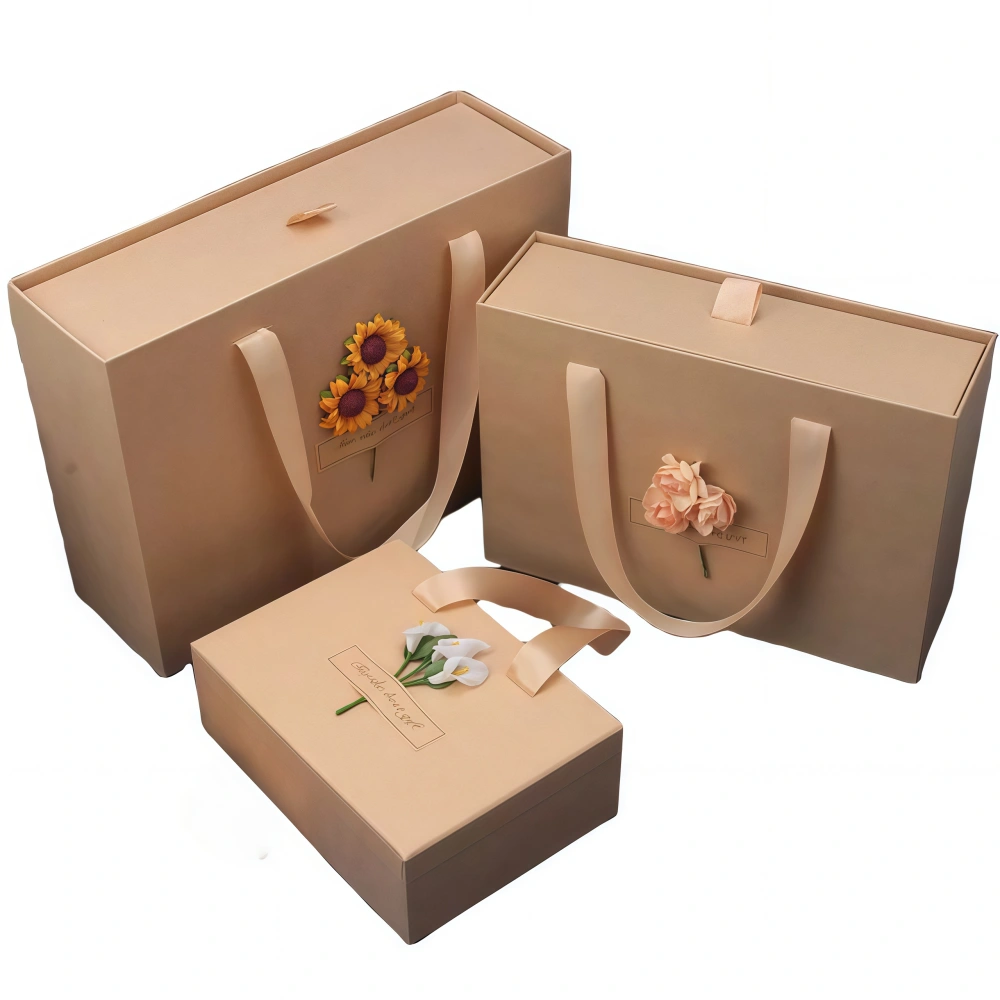 Custom Kraft Paper Drawer Gift Box Set with Gift Paper Bag - Image 1