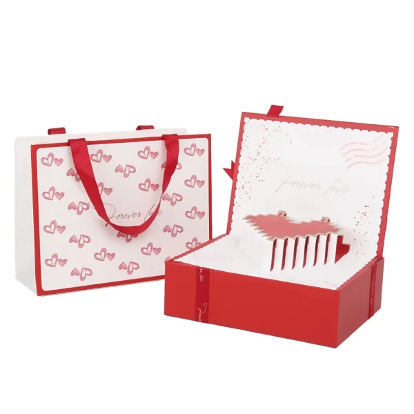 Custom Valentine's Day Flip-Top Gift Box with Gift Bag