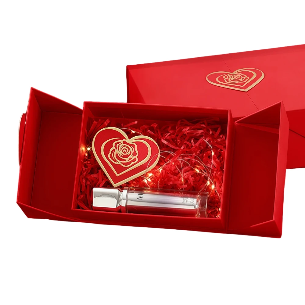 Romantic Red Heart Double Door Flip-Top Gift Box - Image 1