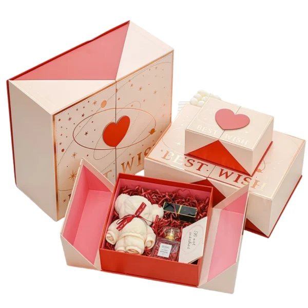 Valentine's Day Double Door Heart Flip-Top Gift Box