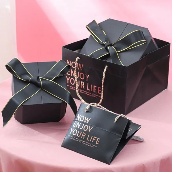 Creative Octagonal Box Bow Double Door Flip-Top Gift Box