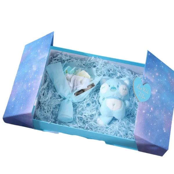 Creative Love Double Door Gift Box Blue Sky Packaging Box