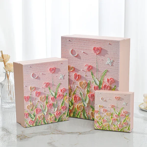 Custom Artistic Oil Painting Gift Box Set with Gift Bag