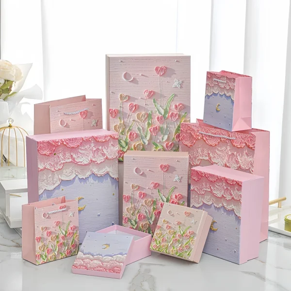 Custom Artistic Oil Painting Gift Box Set with Gift Bag