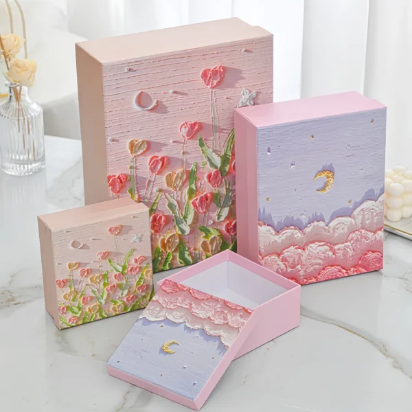 Custom Artistic Oil Painting Gift Box Set with Gift Bag