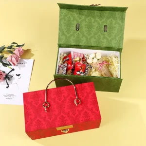 Red and Green Handle Flip-Top Gift Box - Image 2