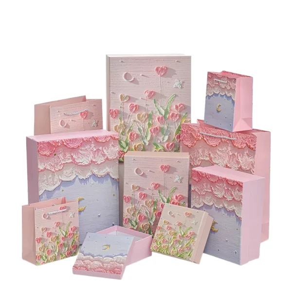 Custom Artistic Oil Painting Gift Box Set with Gift Bag