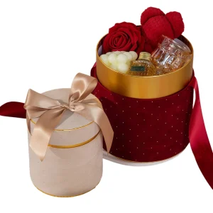 Yaneng-Lid-Gift-Box (7) Custom Red & Yellow Round Lid Gift Box Set