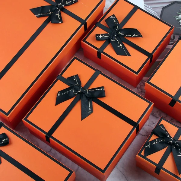 Orange Gift Packaging Box High-end Lid Gift Box