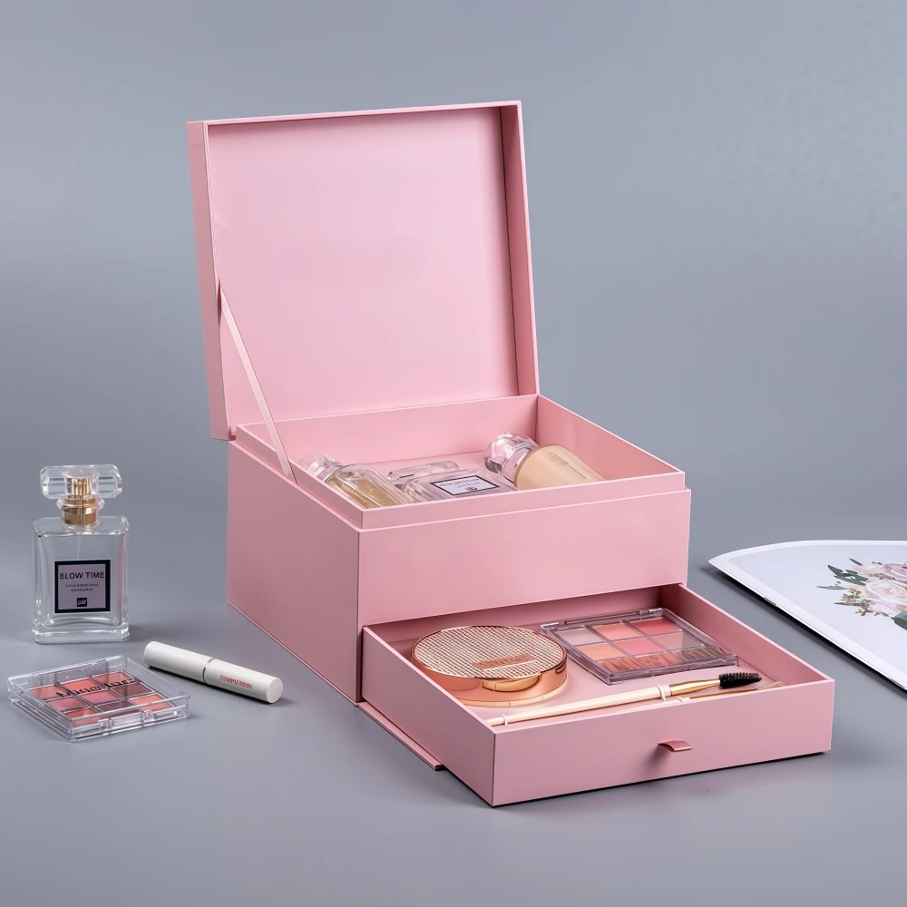 Custom Pink Double Layer Drawer Gift Box - Image 4