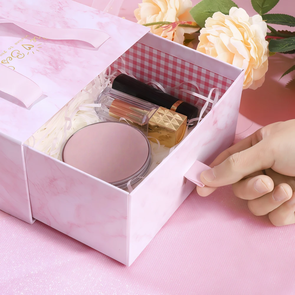 Custom Cute Pink Drawer Gift Box with Gift Bag - Image 4
