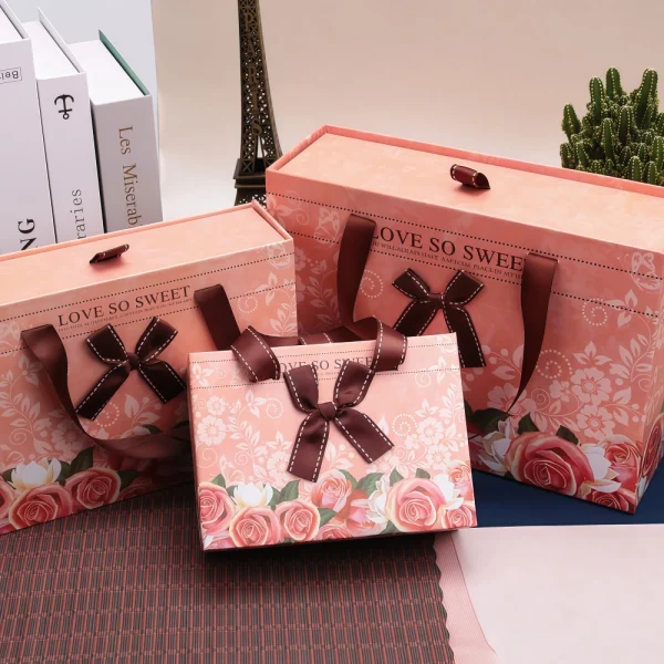Custom Pink Flower Various Size Drawer Gift Box