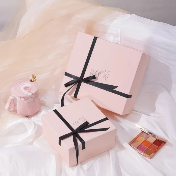 Custom Pink Gift Box Set with Gift Paper Bag Available in Various Sizes