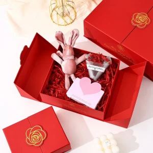 Romantic Red Heart Double Door Flip-Top Gift Box - Image 2