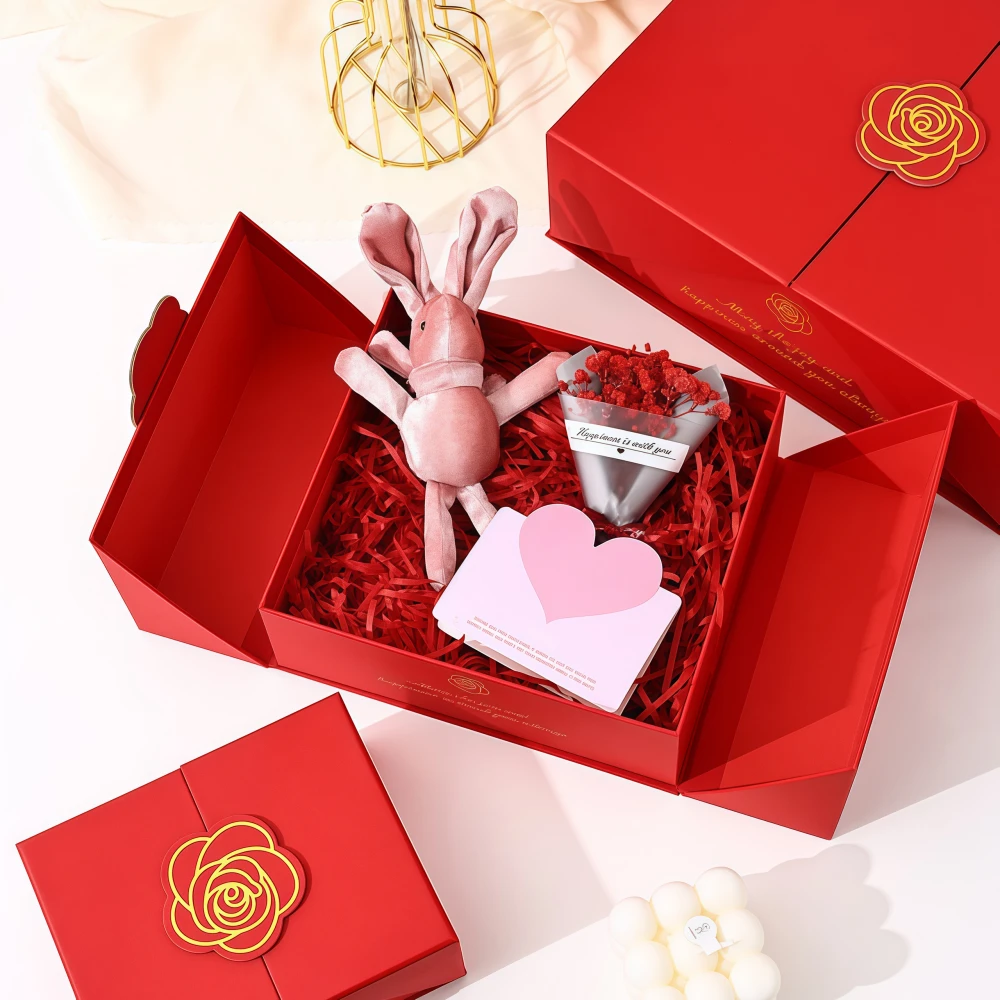 Romantic Red Heart Double Door Flip-Top Gift Box - Image 2