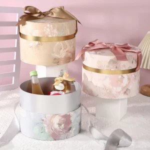 Custom Color Round Slik Lid Gift Box Set with Ribbon - Image 4