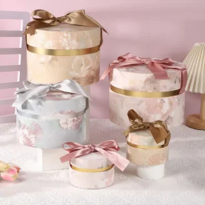 Custom Color Round Slik Lid Gift Box Set with Ribbon - Image 3