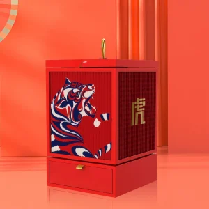Custom Red Double-layer Rotation Unique Shape Drawer Gift Box - Image 2