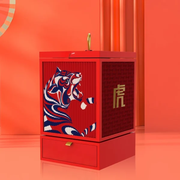 Custom Red Double-layer Rotation Unique Shape Drawer Gift Box