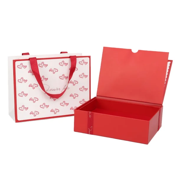 Custom Valentine's Day Flip-Top Gift Box with Gift Bag