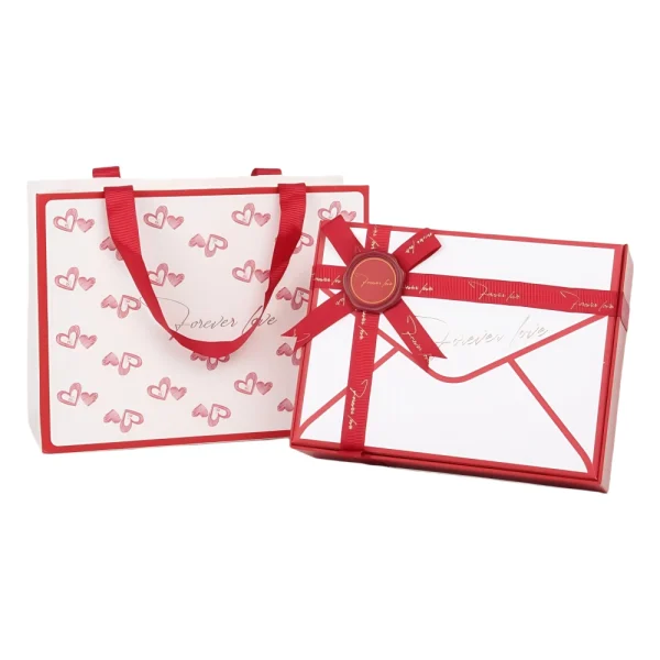 Custom Valentine's Day Flip-Top Gift Box with Gift Bag