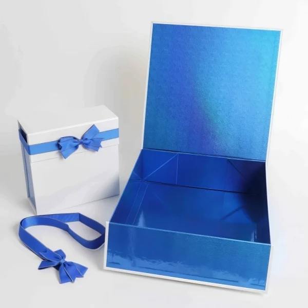 Custom High-Quality Blue Collapsible Magnetic Foldable Gift Box