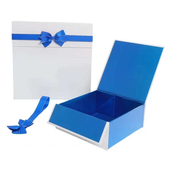 Custom High-Quality Blue Collapsible Magnetic Foldable Gift Box