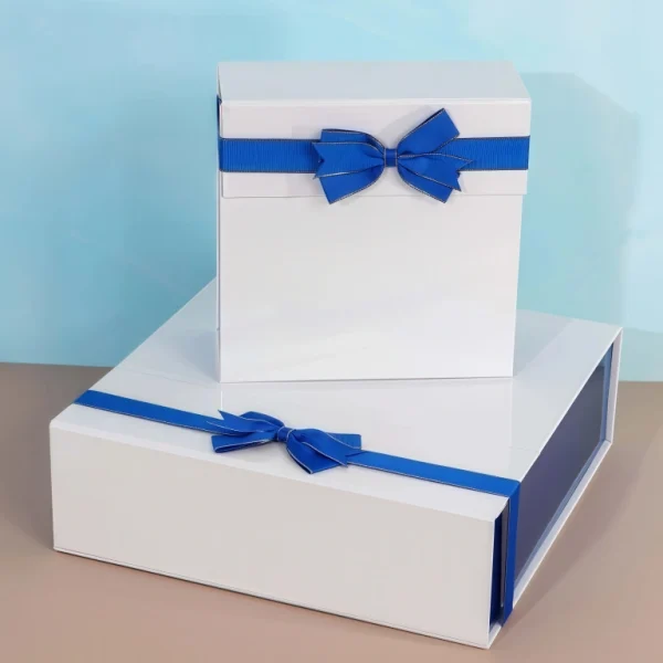 Custom High-Quality Blue Collapsible Magnetic Foldable Gift Box