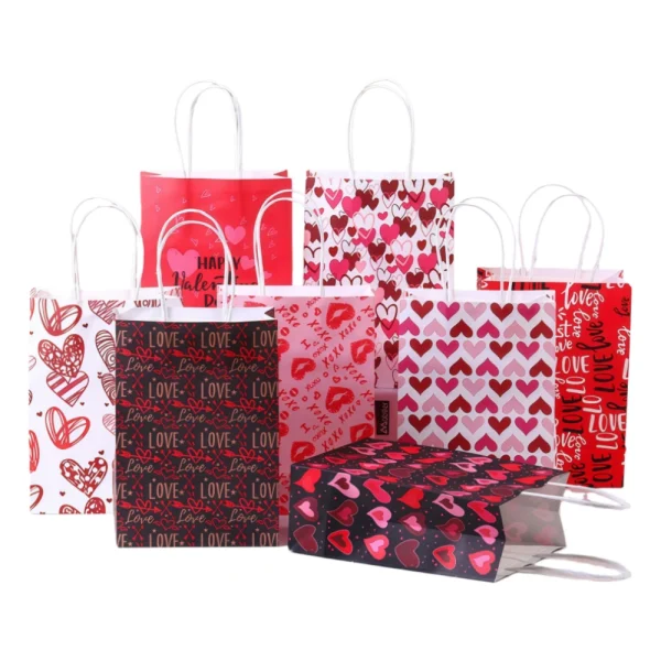 Valentine's Day Heart-shaped Decorative Gift Paper Bag