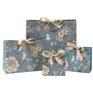 Chinese-style Trendy Gift Paper Bag with Handles & Ribbon